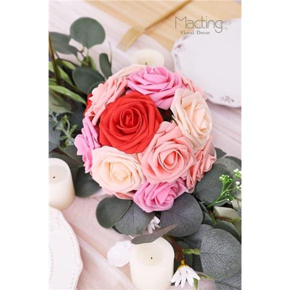 Artificial Rose Flowers, 30pcs Real Touch Fake Foam Flowers for Wedding Party - Picture 4 of 6